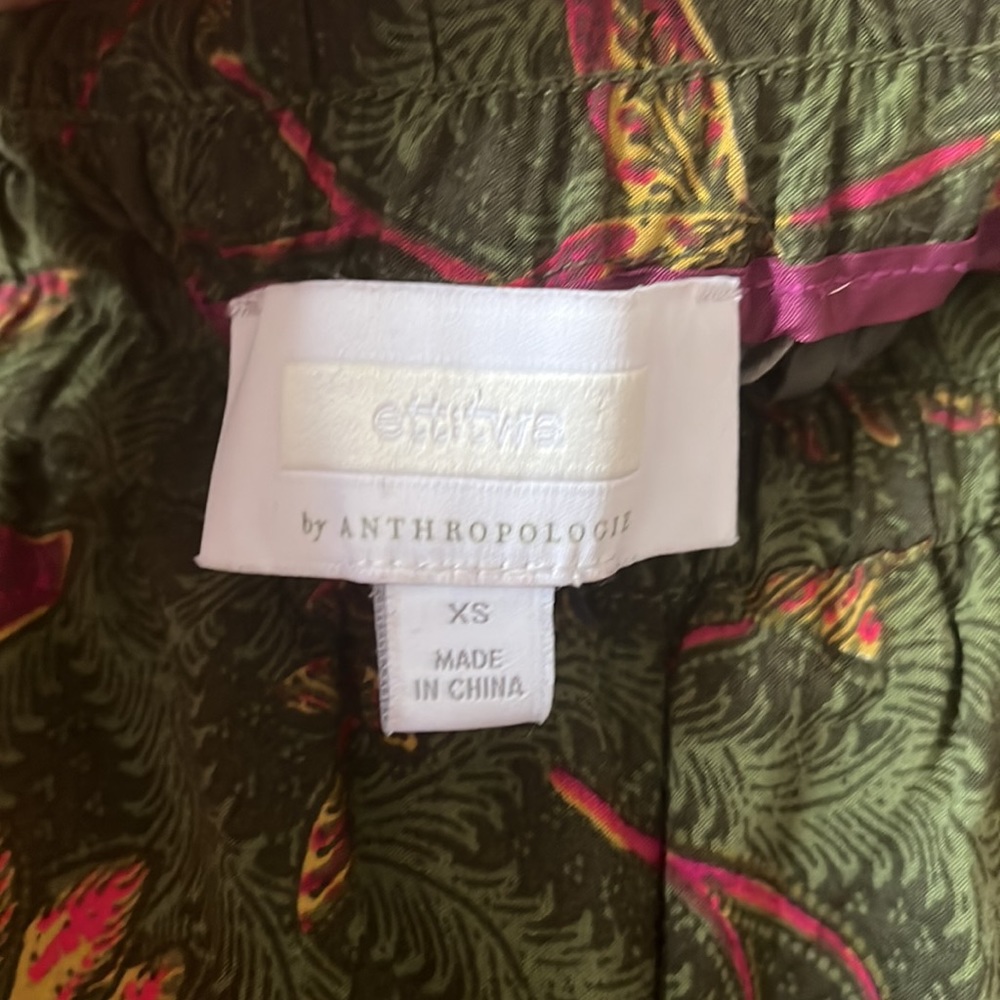 Anthropologie | Ett:Twa Boho “Schuyler” Green Floral Printed Pants Size XS - Picture 7 of 13